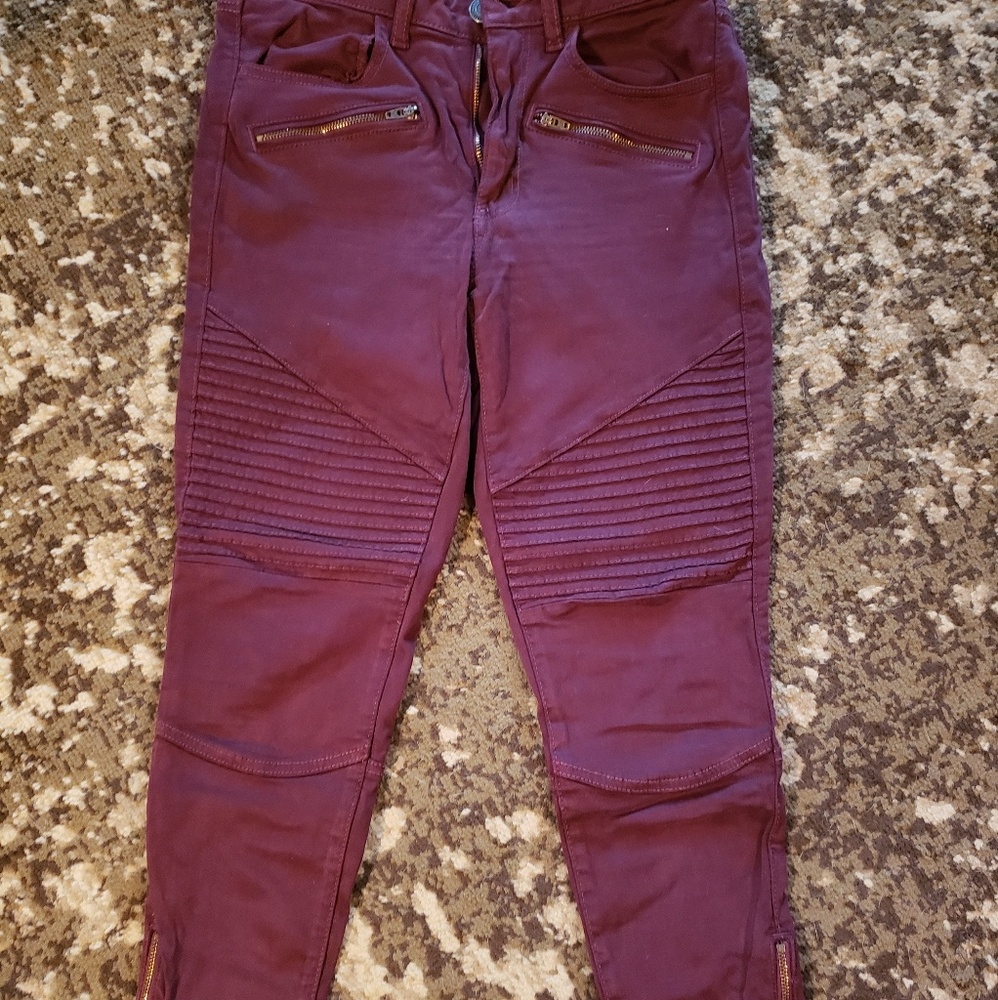 Womens skinny moto pants